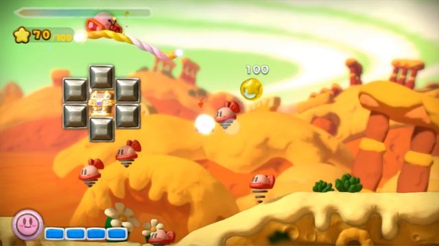 Kirby and the Rainbow Curse - Lv. 2, Yellow Dunes, longplay смотреть онлайн