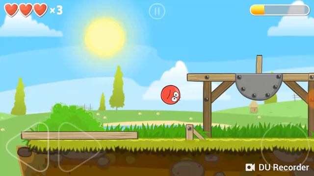 🎮Красный шарик не может перепрыгнуть через пропасть. Его кусает черный злой квадрат смотреть онлайн