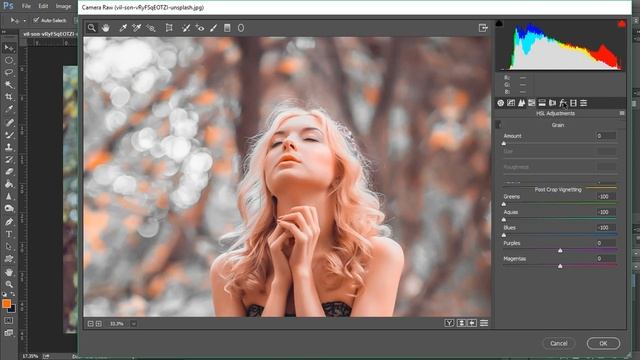 Orange color grading effect in Photoshop | camera raw filter | Free Presets смотреть онлайн