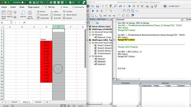 Excel VBA for Beginners - Range Cells Property смотреть онлайн
