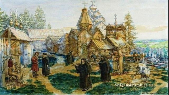 картины по русской истории А.М.Васнецов «Монастырь в Московской Руси.(XIII—XVII вв.)» смотреть онлайн