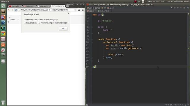 vue js full tutorial (Two way binding) lets make digital clock Part 2 смотреть онлайн
