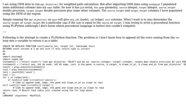 GIS: PostgreSQL PL/Python Function for "IF" condition смотреть онлайн