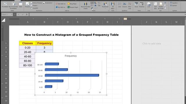 How to construct a Histogram of a Grouped Frequency Table using Excel смотреть онлайн