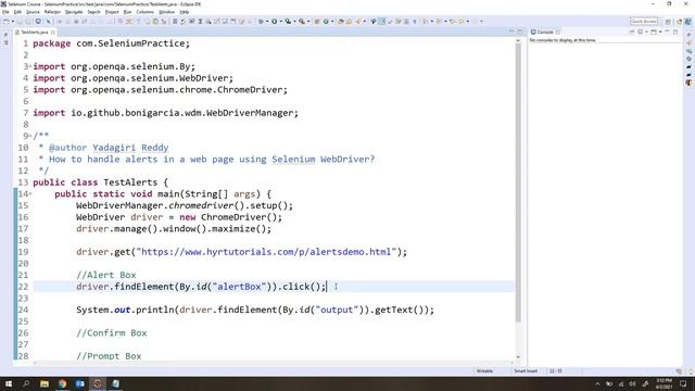 P12 - How to handle alerts in a web page using Selenium WebDriver | తెలుగు | смотреть онлайн
