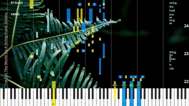 🎹Chord & Lyrics, I've Got The World On A String, Frank Sinatra, Synthesia Piano смотреть онлайн