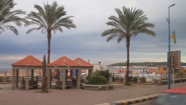 Египет. Дороги Александрии. Едем по набережной. Средиземное море смотреть онлайн