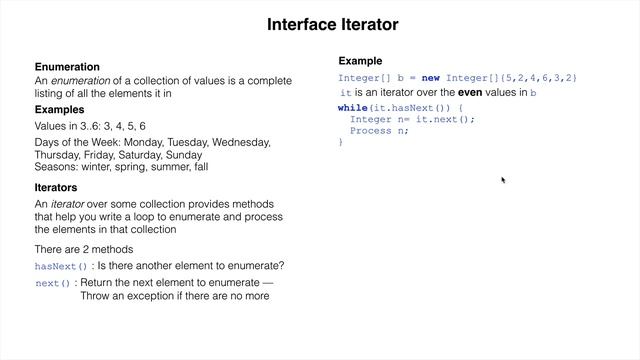 Iterator/Iterable 1. Interface Iterator смотреть онлайн