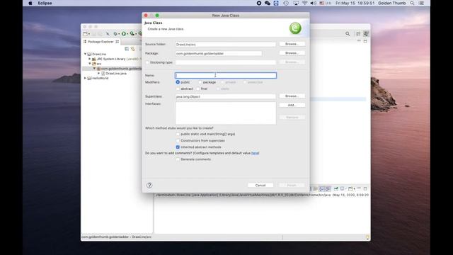 Drawing a line with Java in Eclipse смотреть онлайн