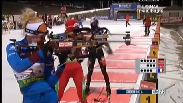биатлон чемпионат мира 2009 (Пхенчхан) эстафета женщины