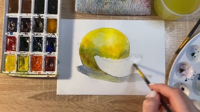 Как нарисовать дыню карандашом и акварелью начинающим | Рисунок для детей смотреть онлайн