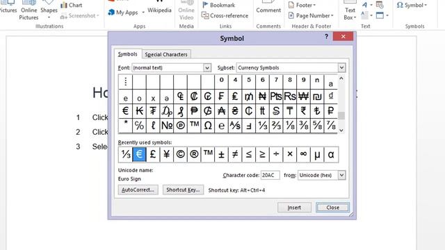 How do I add the Euro symbol to MS Word? смотреть онлайн