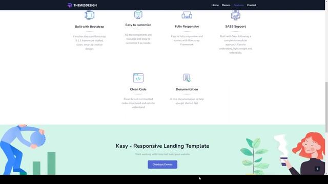 Kasy - Responsive Landing page Template startup template landing page смотреть онлайн