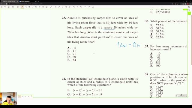 ACT Math (США) 2021-2022. Аналог ЕГЭ по математике (базовый уровень). Официальная бесплатная версия смотреть онлайн
