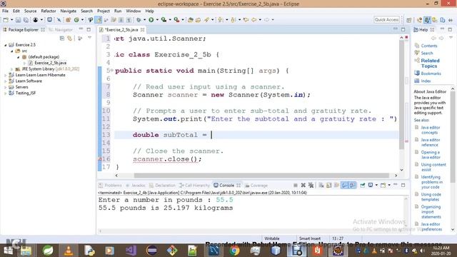 Introduction To Java Programming Exercise 2 5b смотреть онлайн