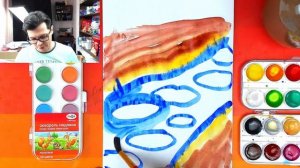 Рисуем ЛЕДОХОД на РЕКЕ - пейзаж для детей