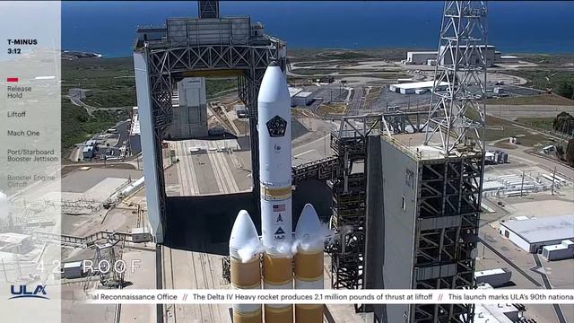 ULA's Delta IV Heavy rocket lifts off from Vandenberg Air Force Base, CA with the NROL-82 mission. смотреть онлайн