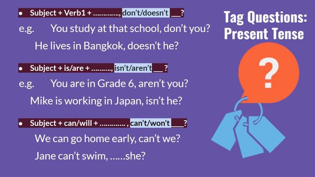 Tag Questions | English Grammar Lesson