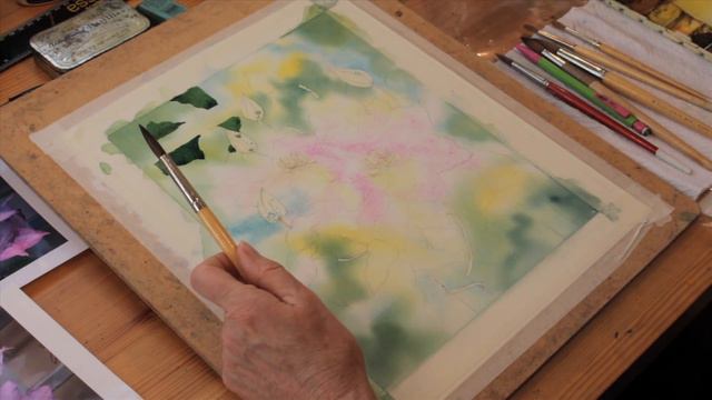 Clematis Watercolour Tutorial Part 4 // Negative painting