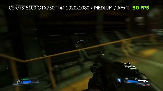 DOOM 2016, GeForce GTX750Ti @ Core i3-6100 vs Core i5-6600 performance test смотреть онлайн