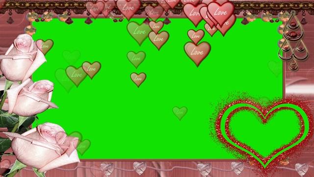 Рамка для фото розы и сердечки в движении смотреть онлайн
