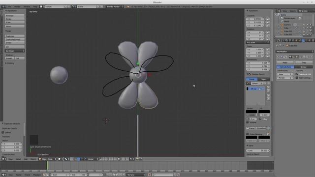 cours Blender 2.73 debutant , création d'une fleur смотреть онлайн