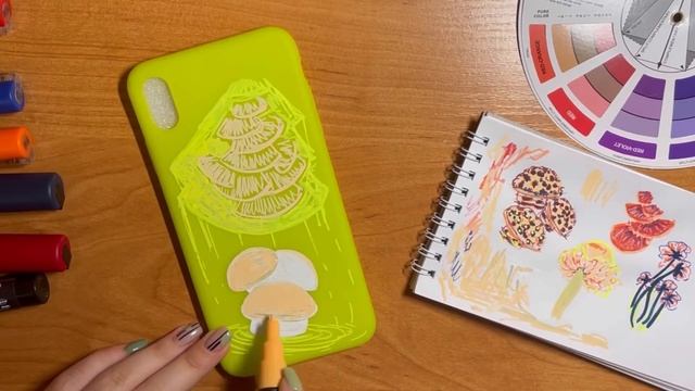 DIY: Рисую грибы на чехле телефона POSCA маркерами смотреть онлайн
