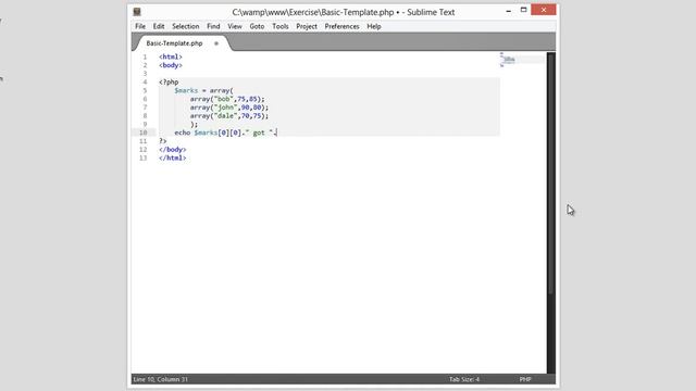 PHP Beginner Course : Two dimensional array смотреть онлайн
