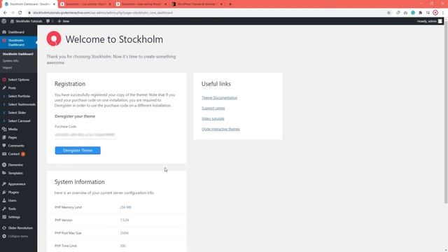 How to Register the Stockholm WordPress Theme and Prepare for Demo Import смотреть онлайн