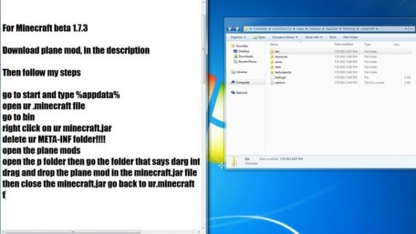 How to install plane mods for minecraft beta 1.7.3