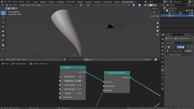 Blender Tutorial - Spiral mesh with Geometry Nodes смотреть онлайн