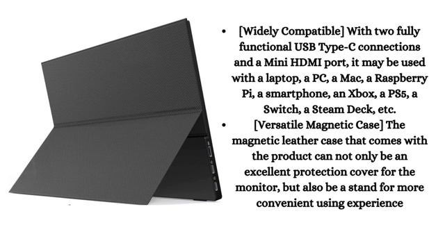 Arzopa 14“ Portable Monitor, Ultra Slim Portable Laptop Monitor FHD 1080P External Display смотреть онлайн