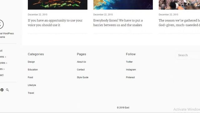 East Clean & Minimal WordPress Blog Theme смотреть онлайн