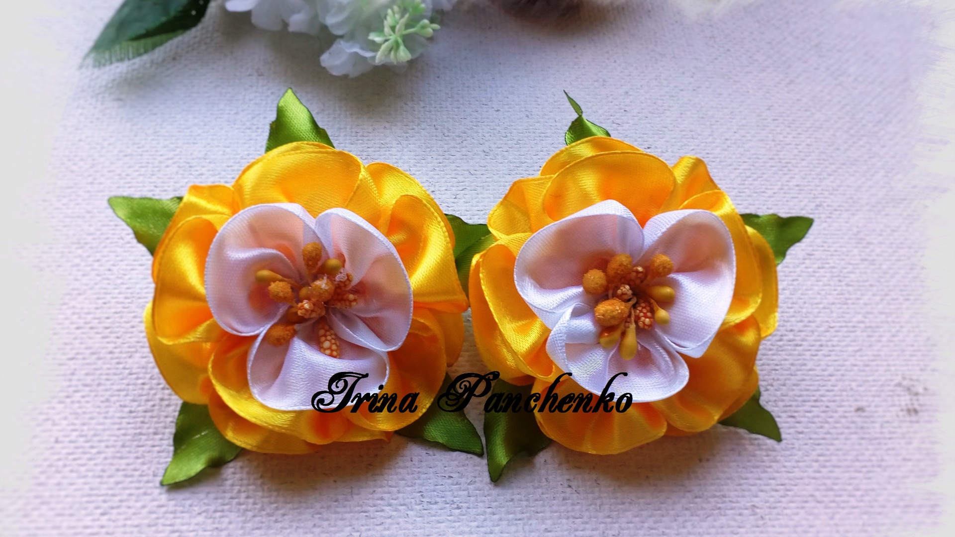 Цветок канзаши из ленты 2,5 см. Просто и красиво! МК/ Kanzashi смотреть онлайн