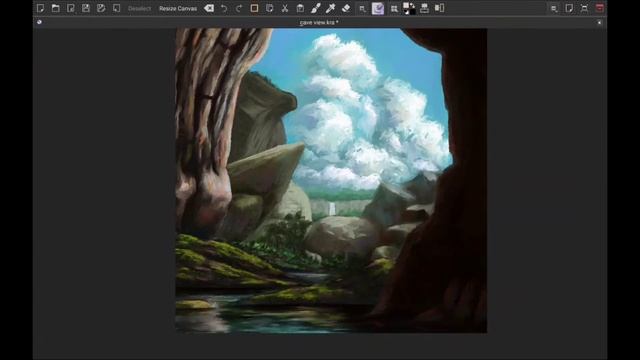 Krita For Android _ Time-lapse Painting (Cave View)