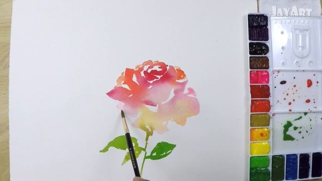 How to paint a Flower in watercolors - Level 4 смотреть онлайн