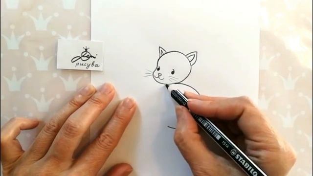 Kак се рисува коте от 3 ? лесно и бързо рисуване нa котенце за деца и ученици смотреть онлайн
