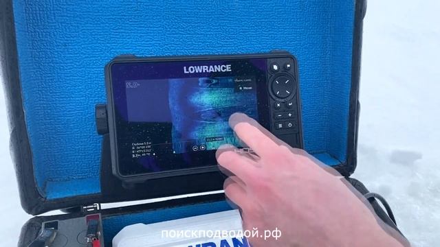 Поиск затонувшей техники зимой с помощью эхолота ГБО смотреть онлайн