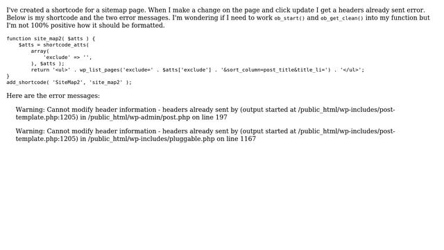 Wordpress: Shortcode producing headers already sent error (2 Solutions!!) смотреть онлайн