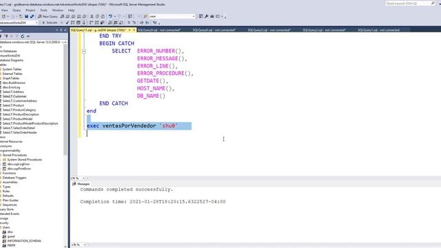 Controlando los errores con Try Catch en un Procedimiento Almacenado (Stored Procedure) смотреть онлайн