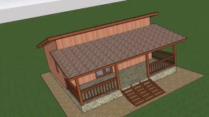 Каркасный дом 6 на 9 м., с односкатной кровлей