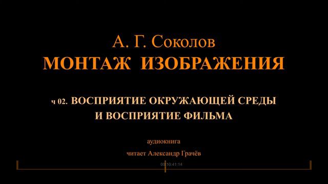 Соколов. МОНТАЖ. Аудиокнига. ч 02. ВОСПРИЯТИЕ ОКРУЖАЮЩЕЙ СРЕДЫ И ВОСПРИЯТИЕ ФИЛЬМА. смотреть онлайн