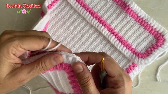 Nakış Işlemeli Kolay Tığ Işi Kız Bebek Yeleği / 1-2 Yaş