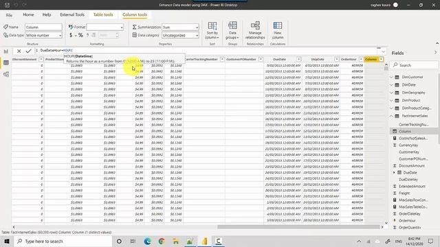 DAX Function Find hour from a date power BI смотреть онлайн