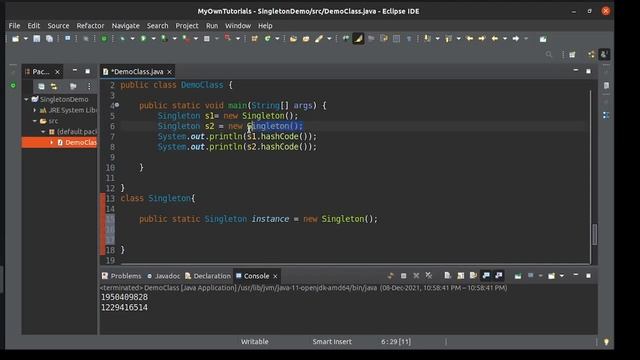 Singleton Class in Java смотреть онлайн