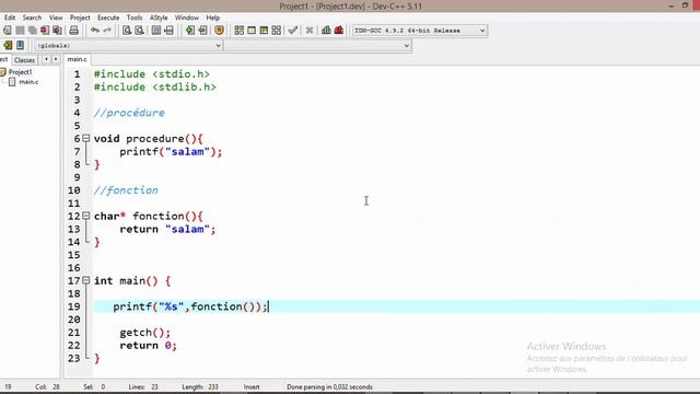 الحلقة 13 : Langage C - procédures / Fonctions смотреть онлайн