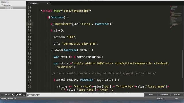 jQuery AJAX example with php MySQL смотреть онлайн