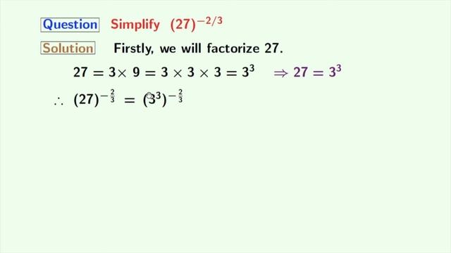 How to simplify 27^-2/3 | Simplifying surds смотреть онлайн