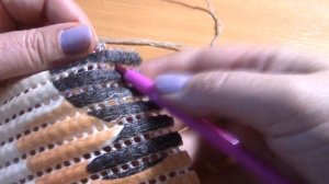 Вязание коврика на резиновой основе  Часть 1 из 6