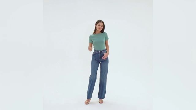 Футболка женская с вырезом лодочка MINAKU: Basic line цвет оливковый смотреть онлайн